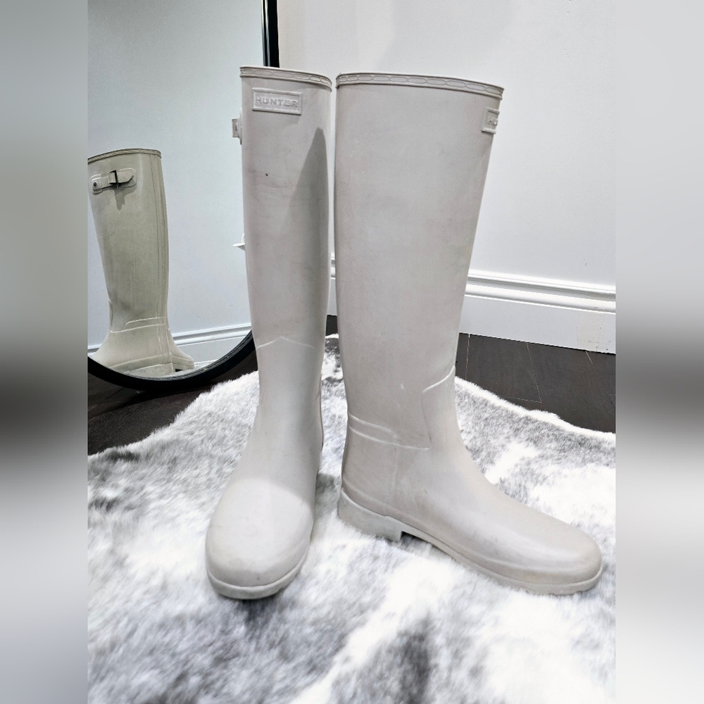 Hunter Women's Gray Rain Boots Size 8